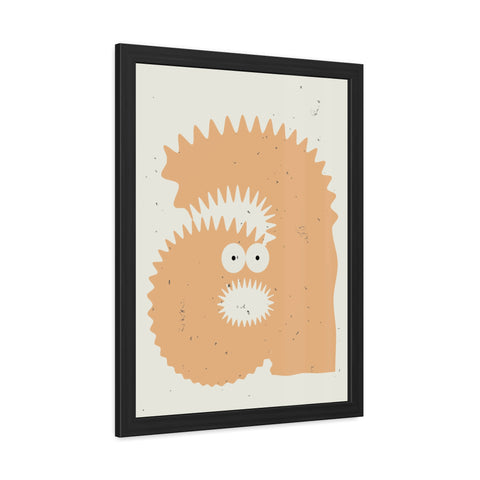 Lettermon - a monster - Quirky Framed Monster Poster - Playful Wall Art for Kids' Rooms