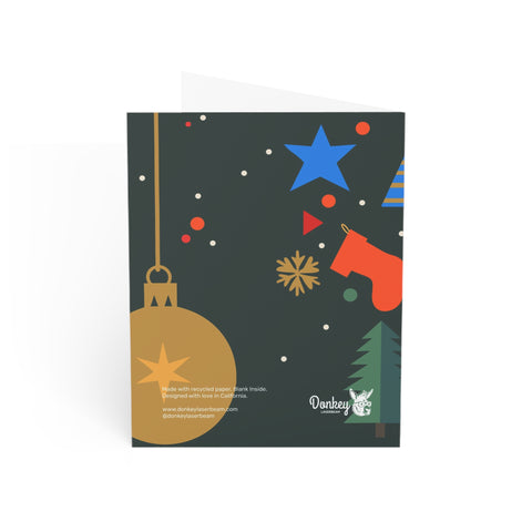 Festive Santa & Gifts Holiday Card – Christmas / Holiday Greeting Card - Illustrated, Funny, Snarky, Modern