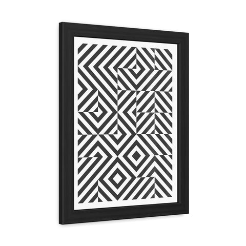 Gridline 2 - Modern Framed Poster | Black and White Geometric Art for Home Decor