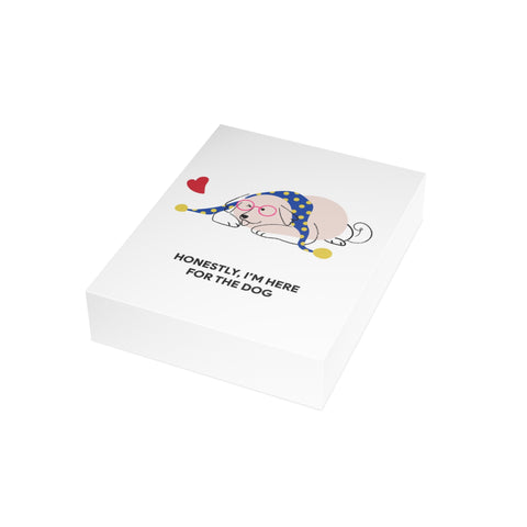 "Honestly, I'm Here for the Dog" Dog Lover Greeting Card — Dog Lover Greeting Card - Illustrated, Funny, Snarky, Modern