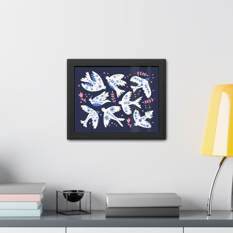 White Doves - Framed Print