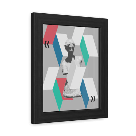 Abstractica 4 - Modern Framed Poster Art - Abstract Geometric Statue Design