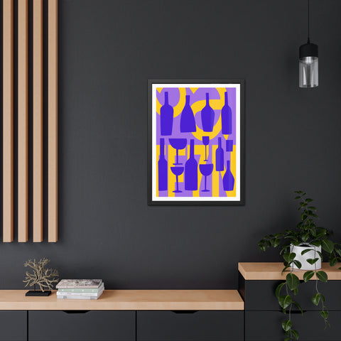 Sonoma 1 - Colorful Wine Bottles Framed Poster | Modern Art for Home Decor