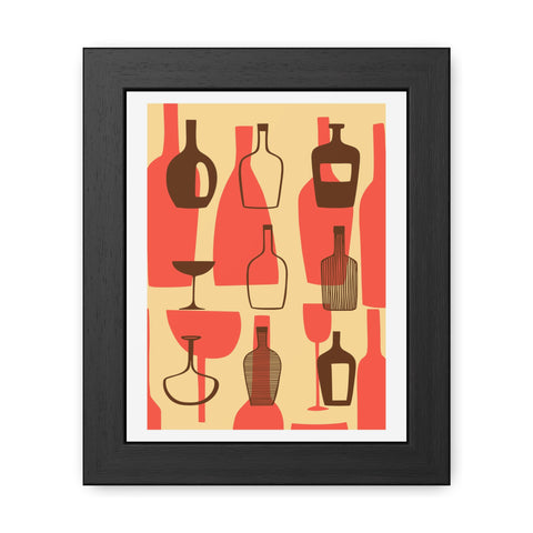 Wine Country 2 - Artistic Framed Poster – Abstract Bottle Design for Home Decor