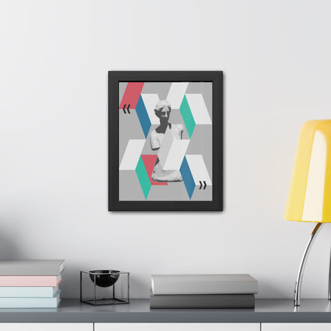 Abstractica 4 - Modern Framed Poster Art - Abstract Geometric Statue Design