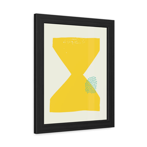 Jonathan 3 - Modern Framed Poster - Yellow Hourglass Art for Home Decor