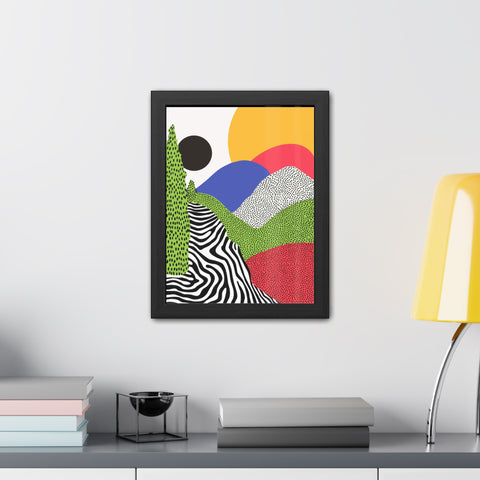 Cristobal 4 - Colorful Landscape Framed Poster - Modern Wall Art for Home Decor