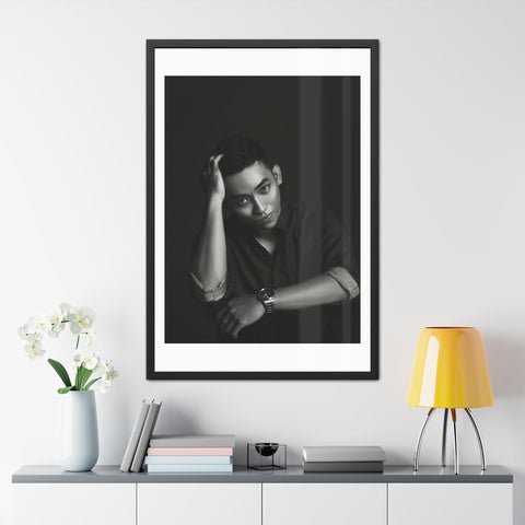 Male Portrait 2 - Modern Black Framed Poster - Stylish Wall Art for Home Decor