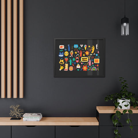 Good Vibes Framed Poster – Colorful Wall Art for Positive Energy