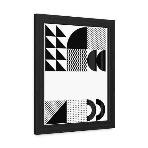 Modernica 6 - Modern Abstract Framed Poster - Black and White Geometric Wall Art