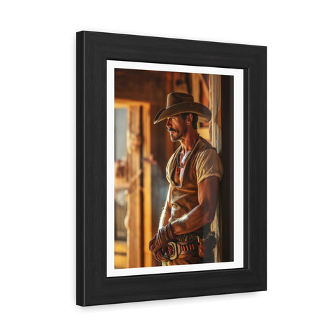 Cowboy 1 - Rustic Western Framed Poster - Cowboy Wall Art for Home Decor