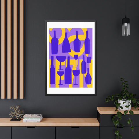 Sonoma 1 - Colorful Wine Bottles Framed Poster | Modern Art for Home Decor