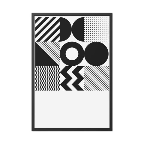Modernica 5 - Modern Geometric Wall Art Frame - Black and White Patterns for Home Decor