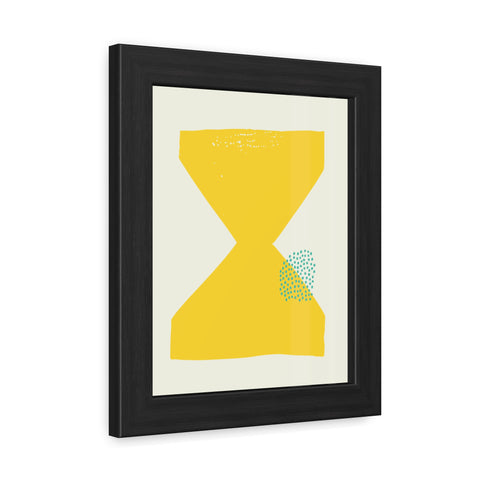 Jonathan 3 - Modern Framed Poster - Yellow Hourglass Art for Home Decor