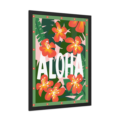 Aloha - Tropical Framed Poster - Bright Floral Wall Art for Home Décor