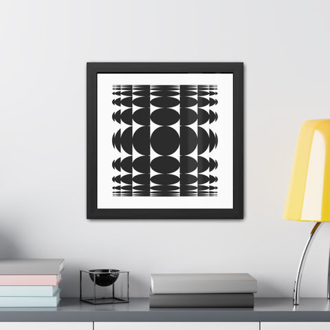 Stark 3 - Modern Geometric Framed Poster - Black & White Abstract Wall Art