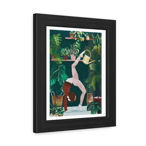 Botanical Yoga Framed Poster - Indoor Plant Decor for Peaceful Vibes