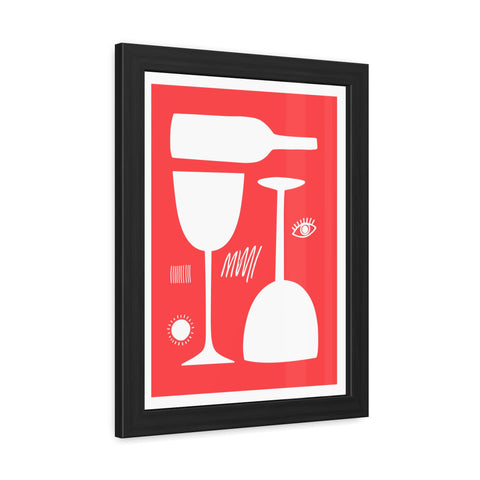 Wine Country 5 - Modern Abstract Framed Poster - Wine Glass & Bottle Art