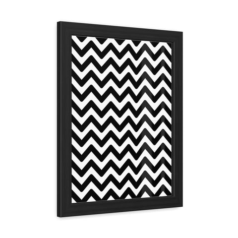 Damien 2 - Modern Chevron Framed Poster | Black & White Wall Art for Home Decor
