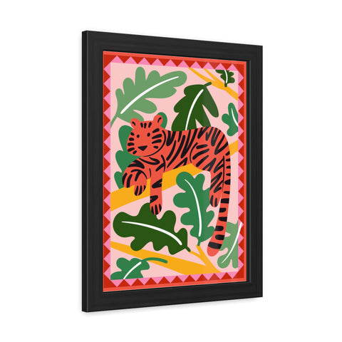 Amazon 1 - Tropical Tiger Framed Poster - Colorful Wall Art for Jungle Lovers