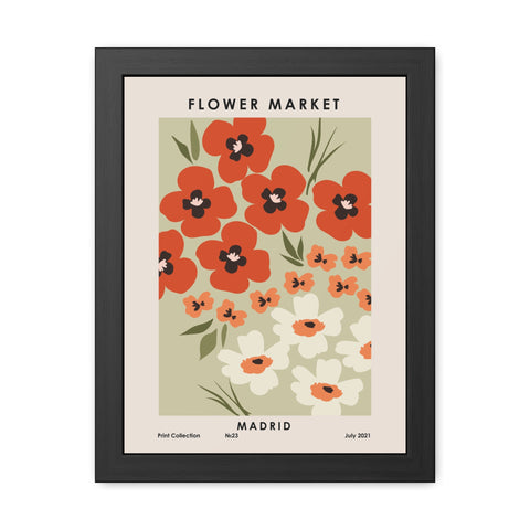 Flower Market - Madrid - Framed Floral Poster - Flower Market Madrid Art Print