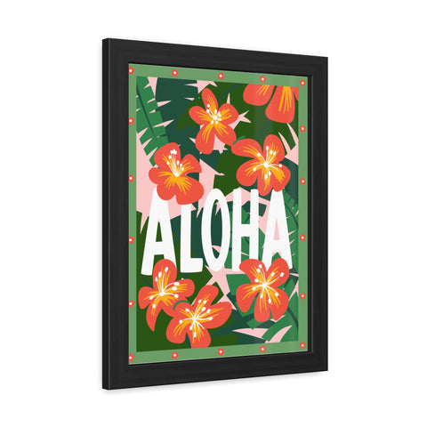 Aloha - Tropical Framed Poster - Bright Floral Wall Art for Home Décor