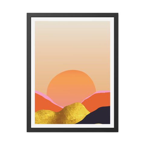 South 3 - Warm Sunset Framed Poster - Modern Home Décor for Nature Lovers