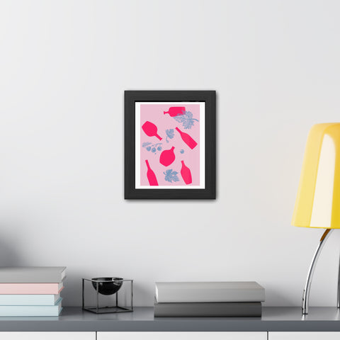Sonoma 2 - Stylish Framed Art Print: Vibrant Bottles & Leaves Design for Home Decor
