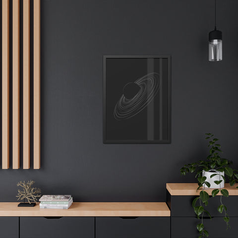 Universalis 1 - Minimalist Saturn Framed Poster - Modern Wall Art for Space Lovers
