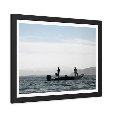 Fishing Boat - Silhouette Framed Poster - Perfect for Outdoor Enthusiasts and Home Decor