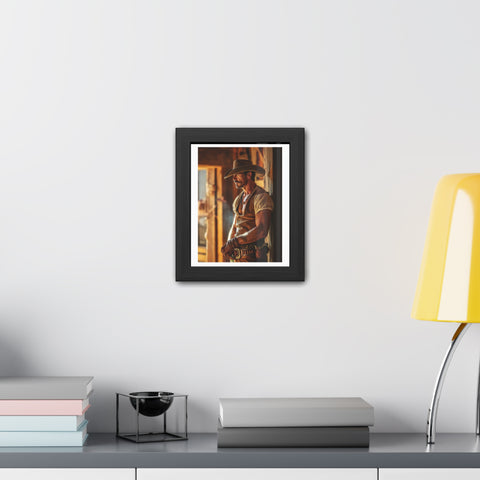 Cowboy 1 - Rustic Western Framed Poster - Cowboy Wall Art for Home Decor