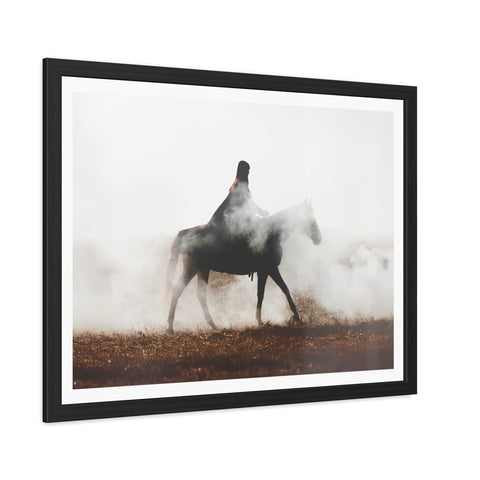 Fog Ride - Mystical Horse Framed Poster - Perfect for Home Decor & Gift Ideas