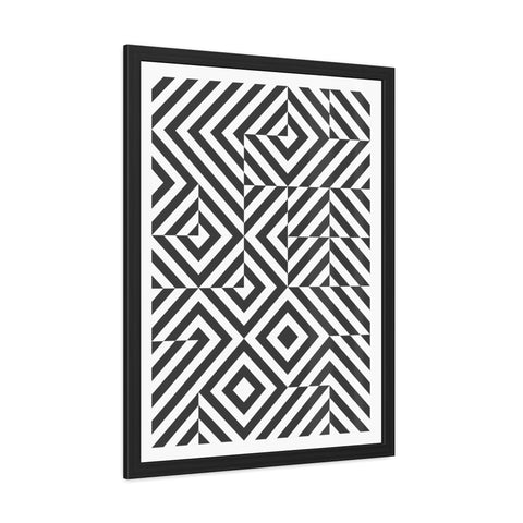 Gridline 2 - Modern Framed Poster | Black and White Geometric Art for Home Decor