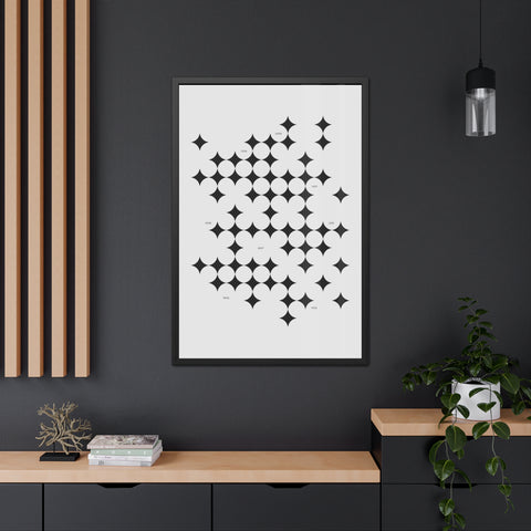 Gridlock 3 - Modern Geometric Framed Poster Art - Minimalist Home Decor