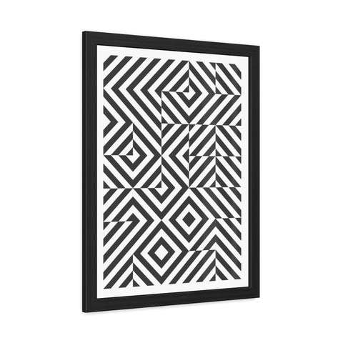 Gridline 2 - Modern Framed Poster | Black and White Geometric Art for Home Decor