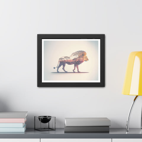 Lionscape - Majestic Lion Framed Poster - Wildlife Art for Home Decor