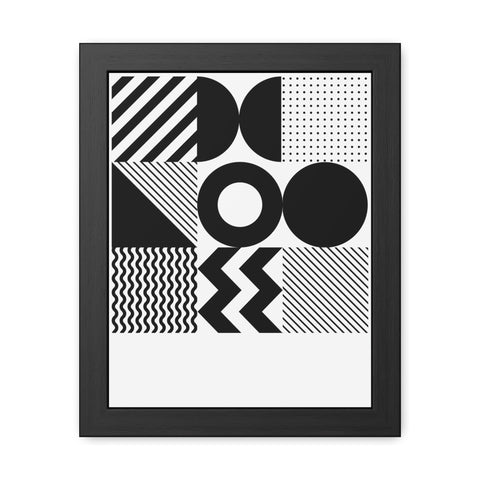 Modernica 5 - Modern Geometric Wall Art Frame - Black and White Patterns for Home Decor