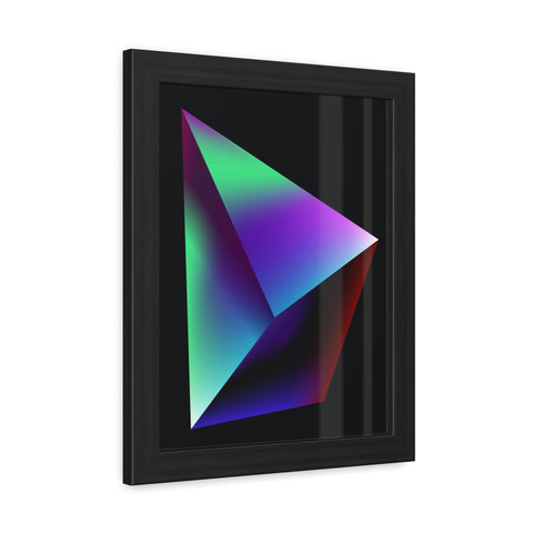Omega 3 - Minimalist Geometric Framed Poster - Vibrant 3D Triangle Art for Modern Decor