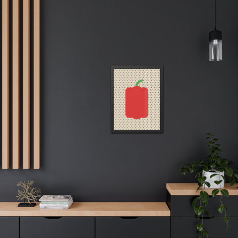 Gamba 1 - Modern Pepper Framed Poster - Minimalist Kitchen Decor