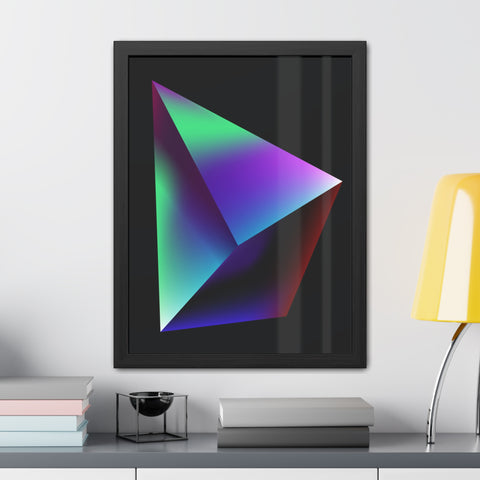 Omega 3 - Minimalist Geometric Framed Poster - Vibrant 3D Triangle Art for Modern Decor