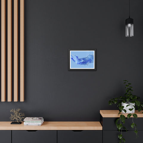 Foldable Study - Serene Blue Abstract Framed Poster - Modern Wall Art Decor for Calm Spaces
