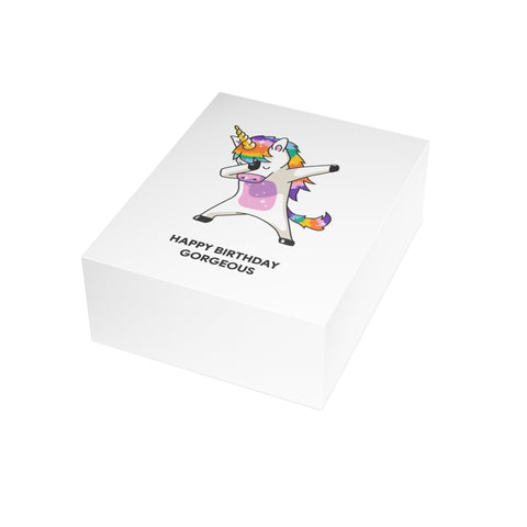 "Happy Birthday Gorgeous" Unicorn Greeting Card — Birthday Greeting Card - Illustrated, Funny, Snarky, Modern