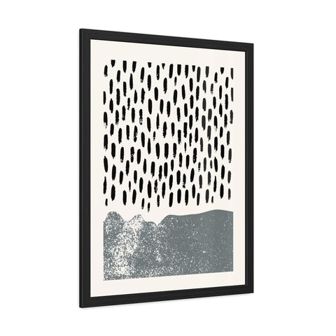 Ink Block 2 - Modern Minimalist Framed Poster - Black and White Abstract Art for Home Décor