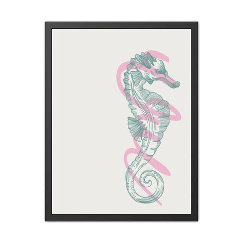 Marine Life 4 - Elegant Seahorse Framed Poster - Coastal Home Decor