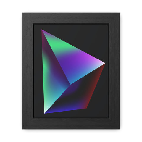 Omega 3 - Minimalist Geometric Framed Poster - Vibrant 3D Triangle Art for Modern Decor