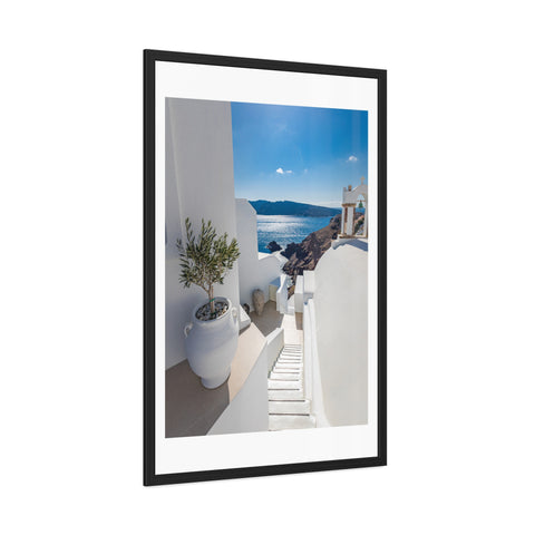 Greek Summer - Serene Coastal Framed Poster - Perfect for Home Decor & Gift Ideas