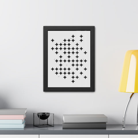 Gridlock 3 - Modern Geometric Framed Poster Art - Minimalist Home Decor