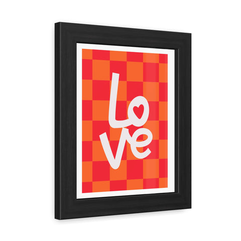 Lovin' 4 - Love Checkered Framed Poster - Perfect Wall Art for Home Decor & Gifts