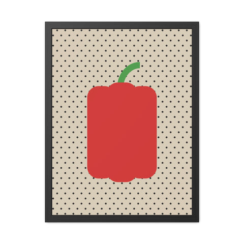Gamba 1 - Modern Pepper Framed Poster - Minimalist Kitchen Decor