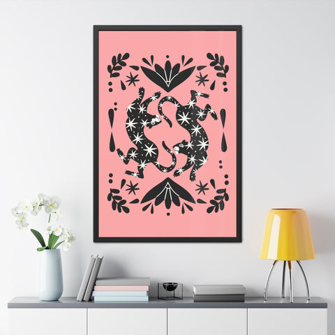 Mirror 1 - Whimsical Framed Poster - Starry Cat Design for Home Décor
